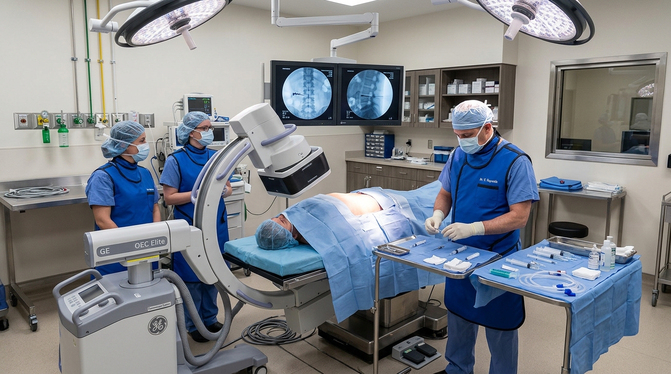 ESI Pain & Recovery Surgical Fluoroscopy Suite with Mobile C-Arm and Radiolucent Table